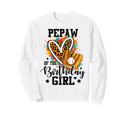 Pepaw Birthday Baseball Colorful Sweatshirt - Aesthetic Graphic Men Women - T-Shirt, Sweatshirt, Hoodie
