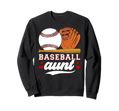 Baseball Aunt Proud Aunt Baseball Sweatshirt - Unique Graphic Men Women - T-Shirt, Sweatshirt, Hoodie