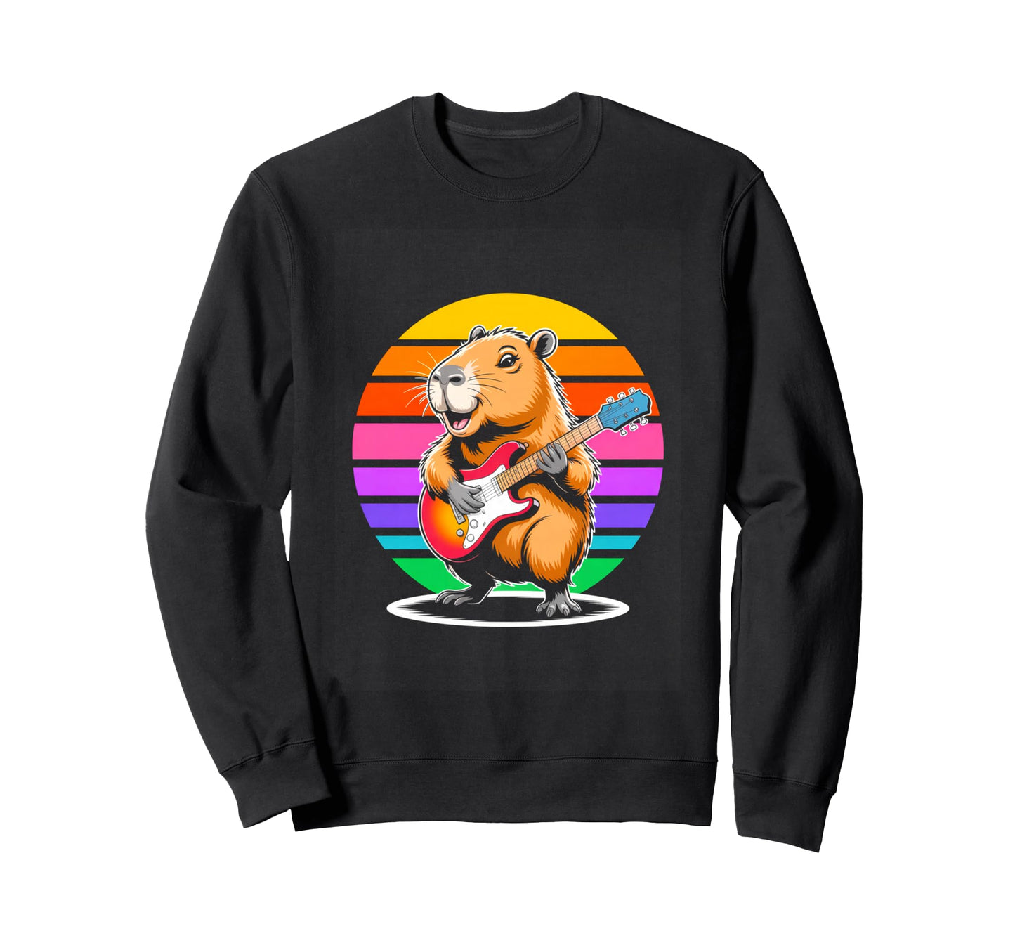 Capybara Just Here Guitar Solo Sweatshirt - Novelty Apparel Men Women - T-Shirt, Sweatshirt, Hoodie