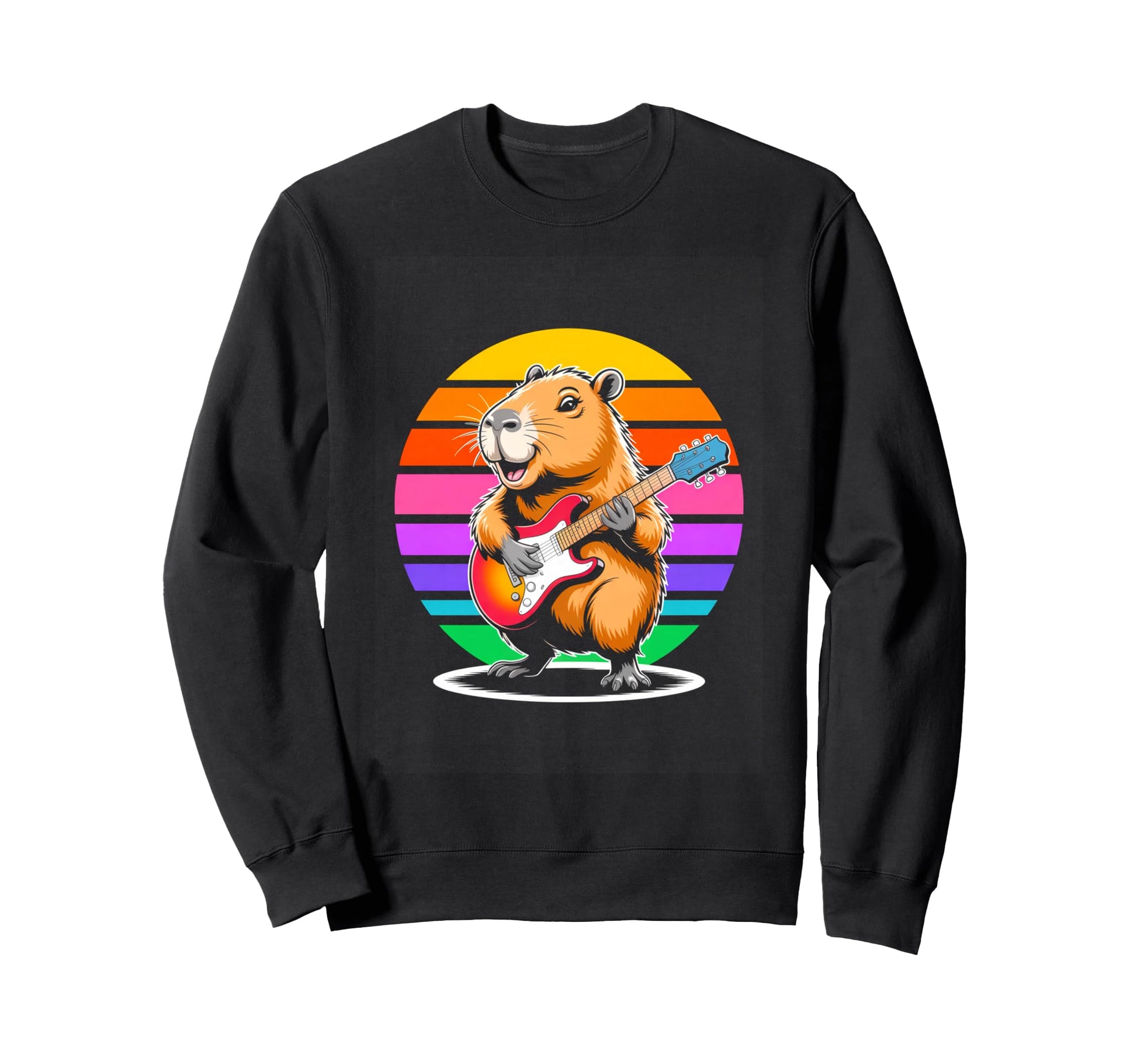 Capybara Just Here Guitar Solo Sweatshirt - Novelty Apparel Men Women - T-Shirt, Sweatshirt, Hoodie