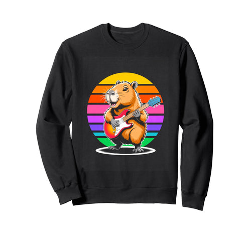 Capybara Just Here Guitar Solo Sweatshirt - Novelty Apparel Men Women - T-Shirt, Sweatshirt, Hoodie