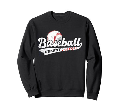 Baseball Granny Sports Grandma Sweatshirt - Casual Everyday Wear Men Women - T-Shirt, Sweatshirt, Hoodie