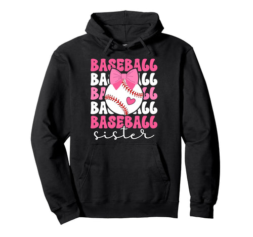 Baseball Sister Bow Baseball Players Hoodie - Aesthetic Graphic for Adults - T-Shirt, Sweatshirt, Hoodie