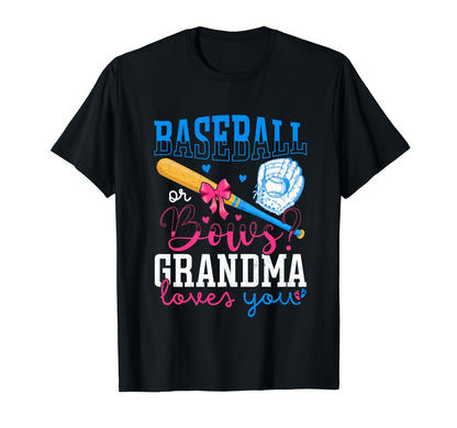 Baseball Or Bows Grandma Lovers You T-Shirt - Trendy Graphic for Adults - T-Shirt, Sweatshirt, Hoodie