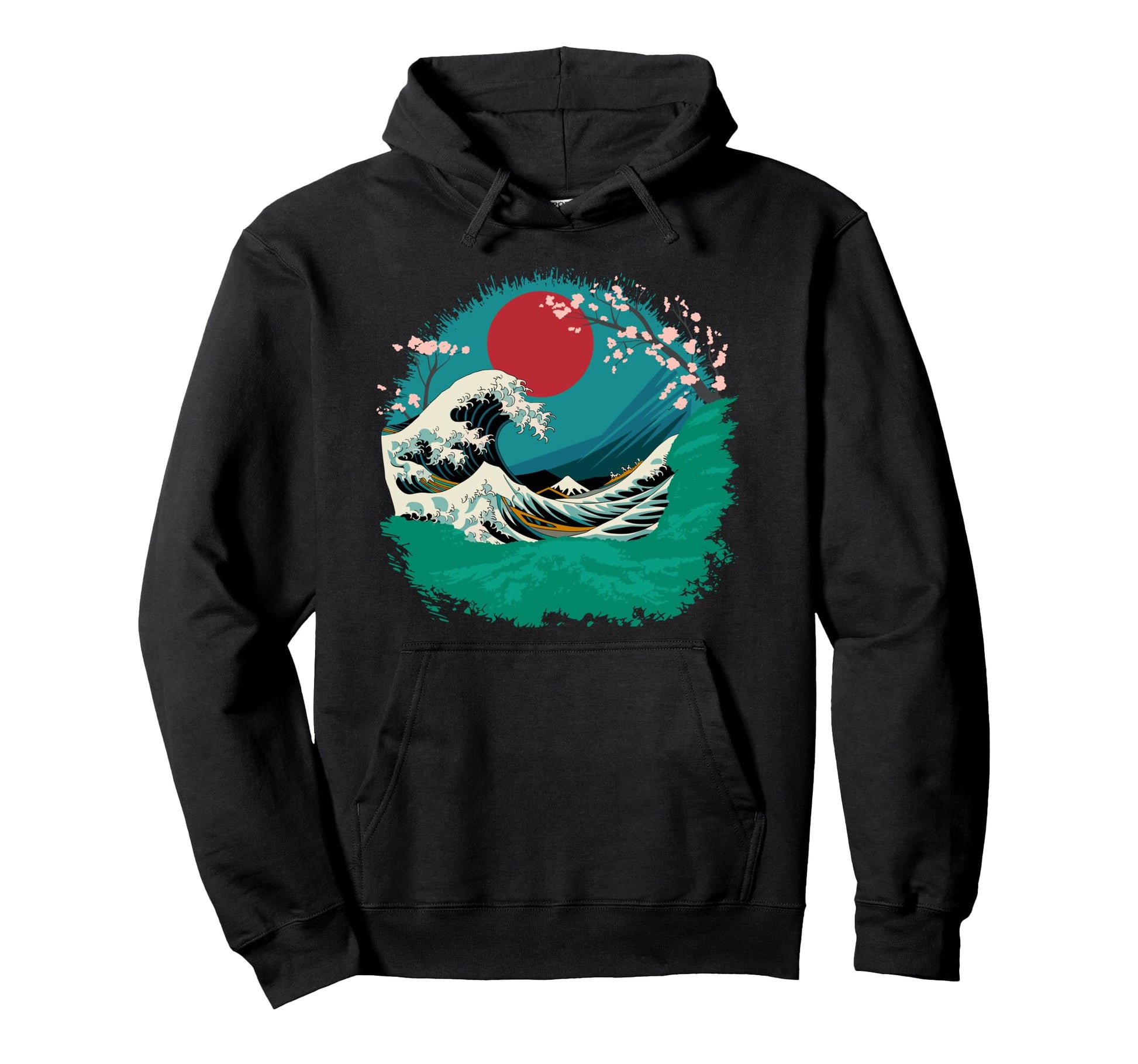 Big Wave Vaporwave Aesthetic 80S Anime Hoodie - Trendy Graphic Unisex - T-Shirt, Sweatshirt, Hoodie
