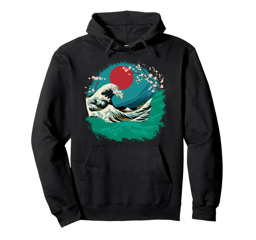 Big Wave Vaporwave Aesthetic 80S Anime Hoodie - Trendy Graphic Unisex - T-Shirt, Sweatshirt, Hoodie