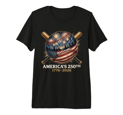 Americas 250Th Baseball American Flag T-Shirt - Fun Novelty Design Unisex - T-Shirt, Sweatshirt, Hoodie