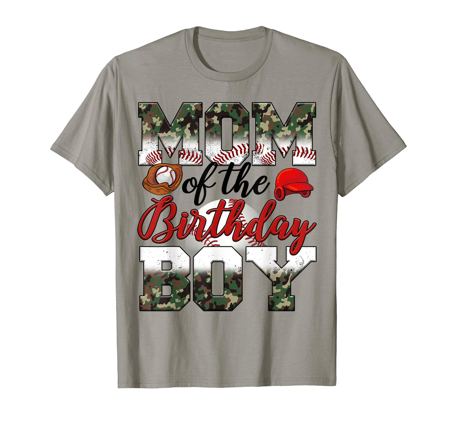 Mom Birthday Camouflage Baseball T-Shirt - Aesthetic Graphic for Adults - T-Shirt, Sweatshirt, Hoodie