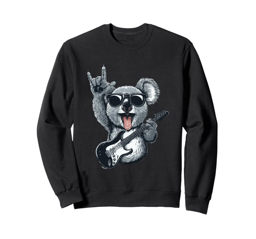 Rockstar Koala Sunglasses Electric Sweatshirt - Aesthetic Graphic Unisex - T-Shirt, Sweatshirt, Hoodie