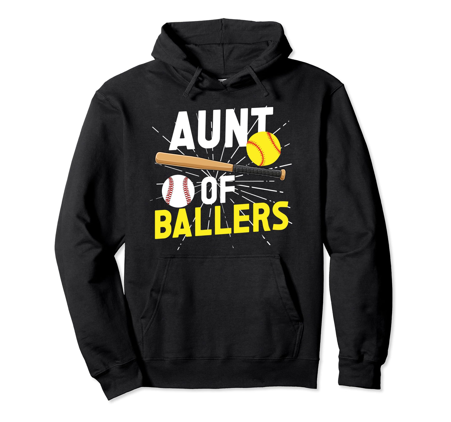 Aunt Ballers Proud Baseball Softball Hoodie - Minimalist Print Men Women - T-Shirt, Sweatshirt, Hoodie