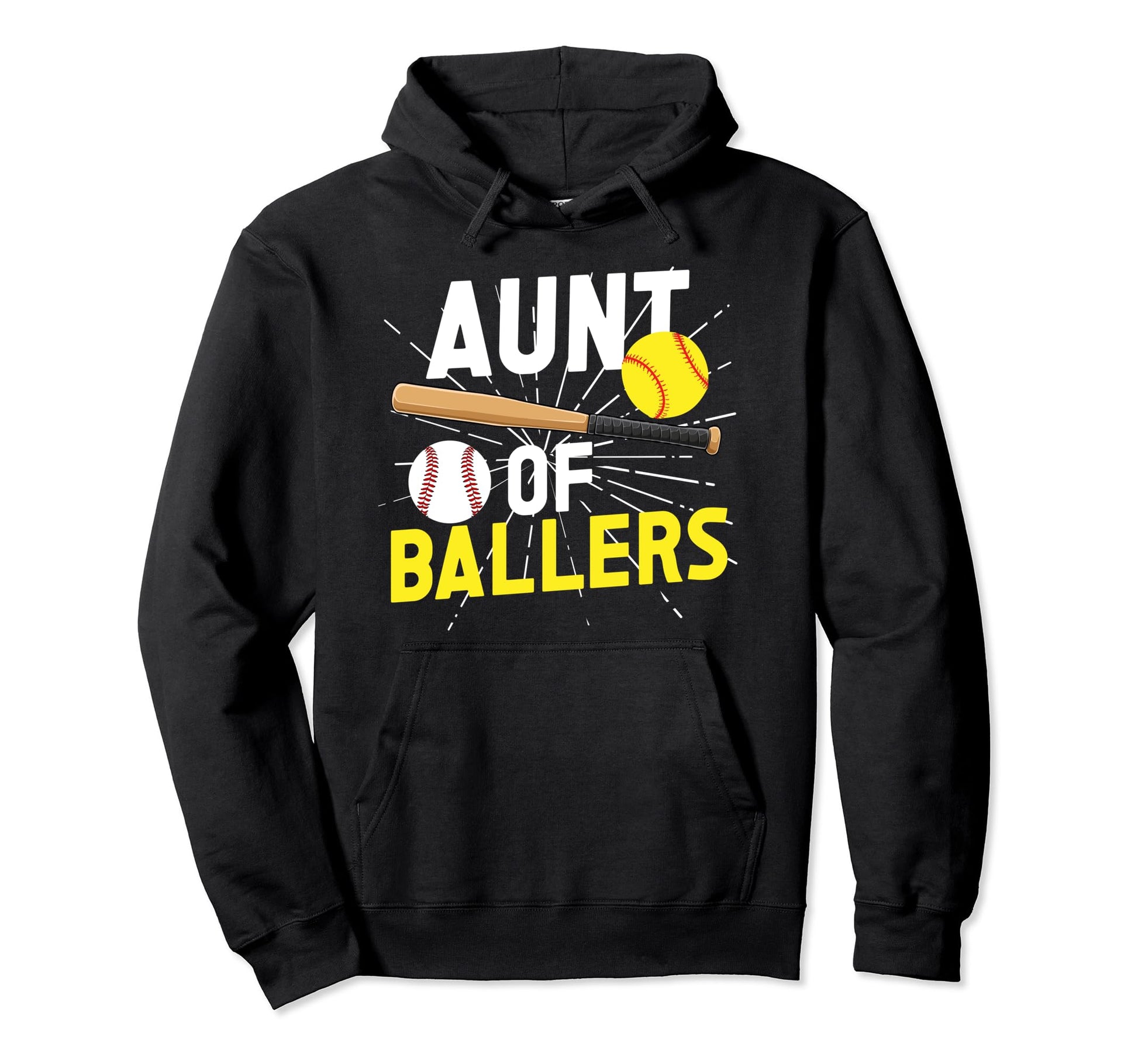 Aunt Ballers Proud Baseball Softball Hoodie - Minimalist Print Men Women - T-Shirt, Sweatshirt, Hoodie