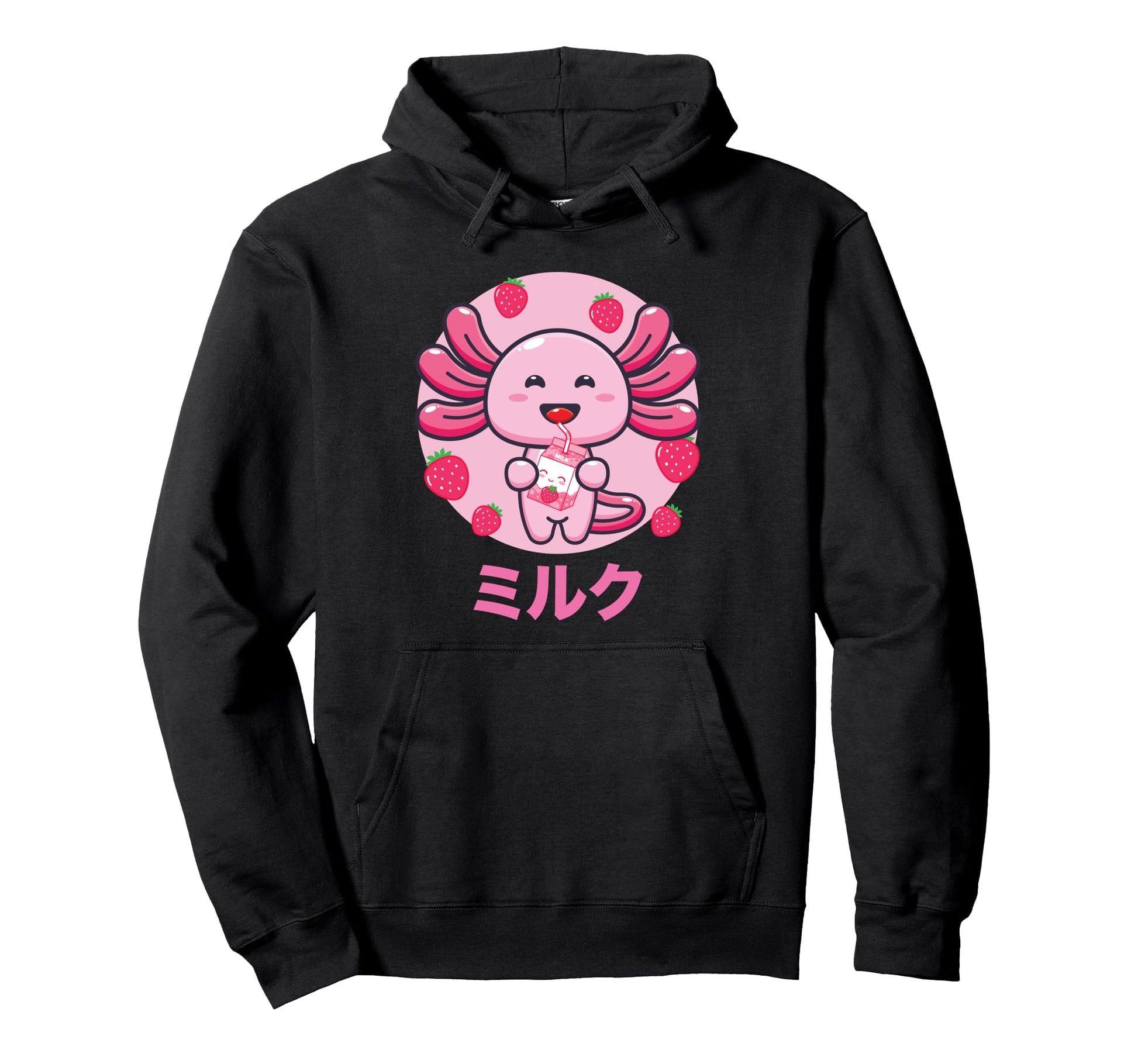 Axolotl Milkshake Vaporwave Aesthetics Hoodie - Unique Graphic Men Women - T-Shirt, Sweatshirt, Hoodie