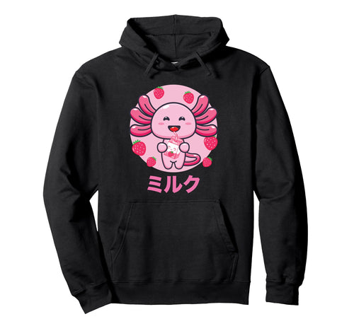 Axolotl Milkshake Vaporwave Aesthetics Hoodie - Unique Graphic Men Women - T-Shirt, Sweatshirt, Hoodie
