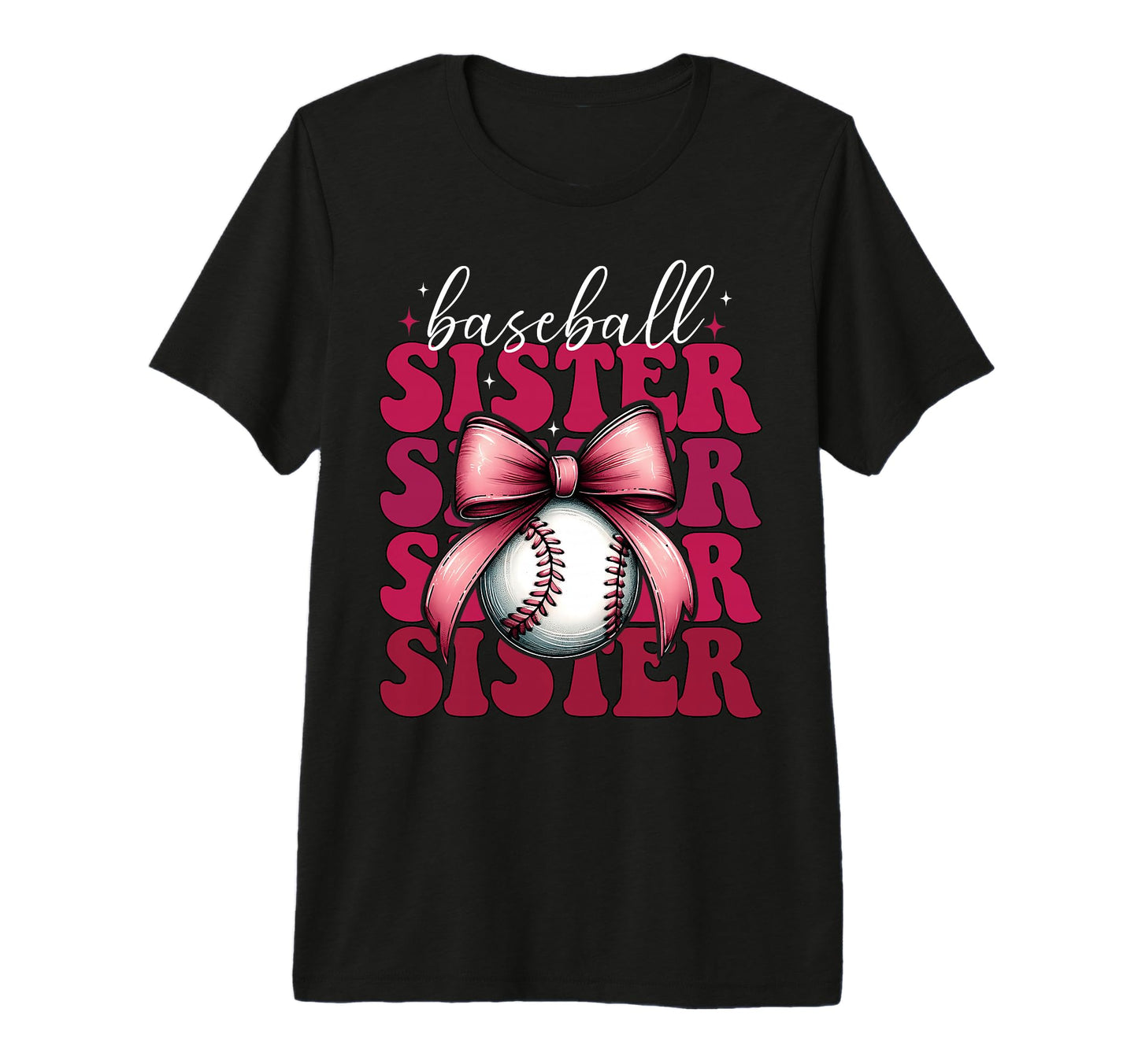 Baseball Sister Baseball Coquette Bow Tri T-Shirt - Novelty Apparel Unisex - T-Shirt, Sweatshirt, Hoodie