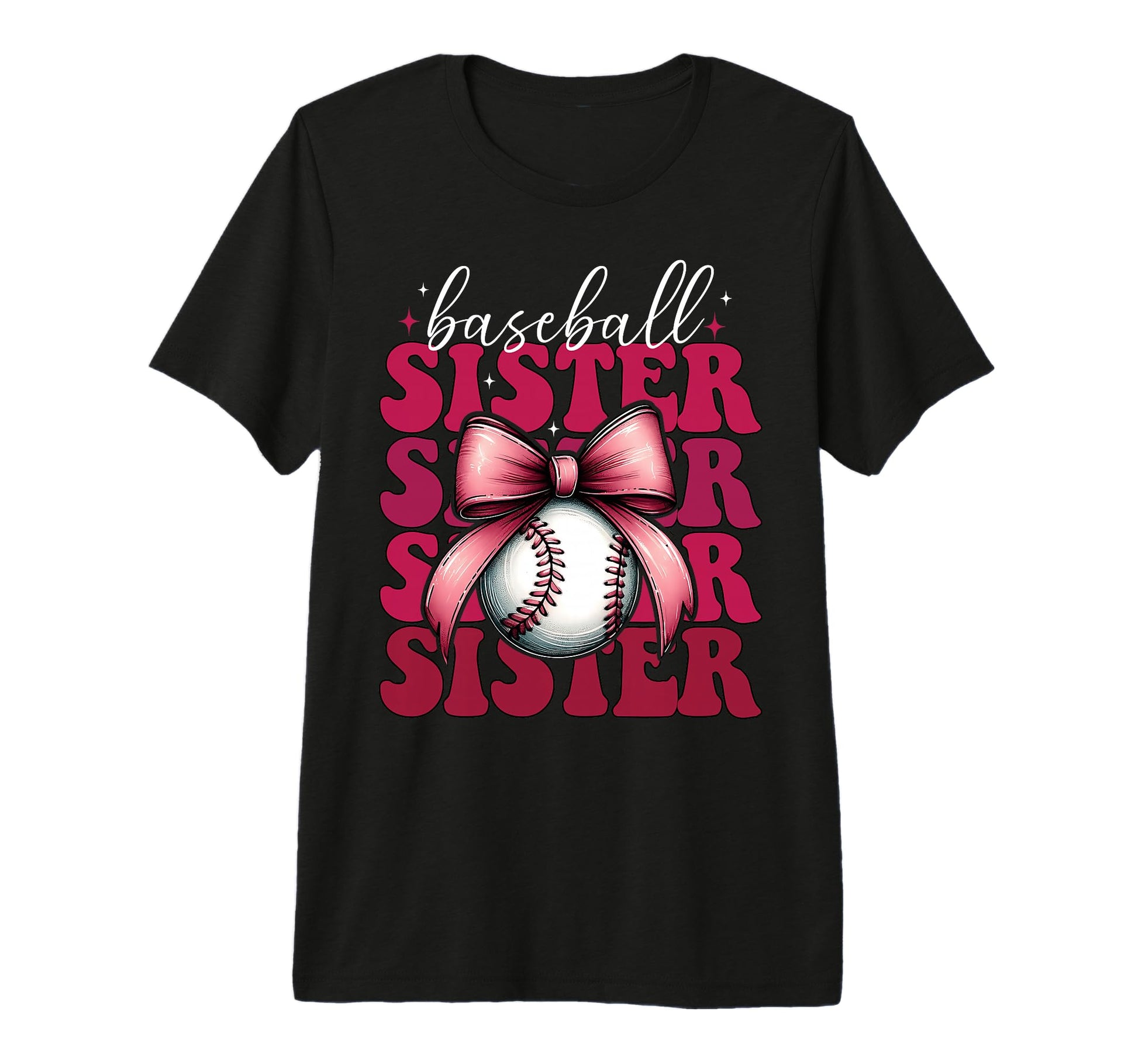 Baseball Sister Baseball Coquette Bow Tri T-Shirt - Novelty Apparel Unisex - T-Shirt, Sweatshirt, Hoodie