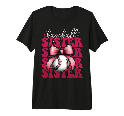Baseball Sister Baseball Coquette Bow Tri T-Shirt - Novelty Apparel Unisex - T-Shirt, Sweatshirt, Hoodie