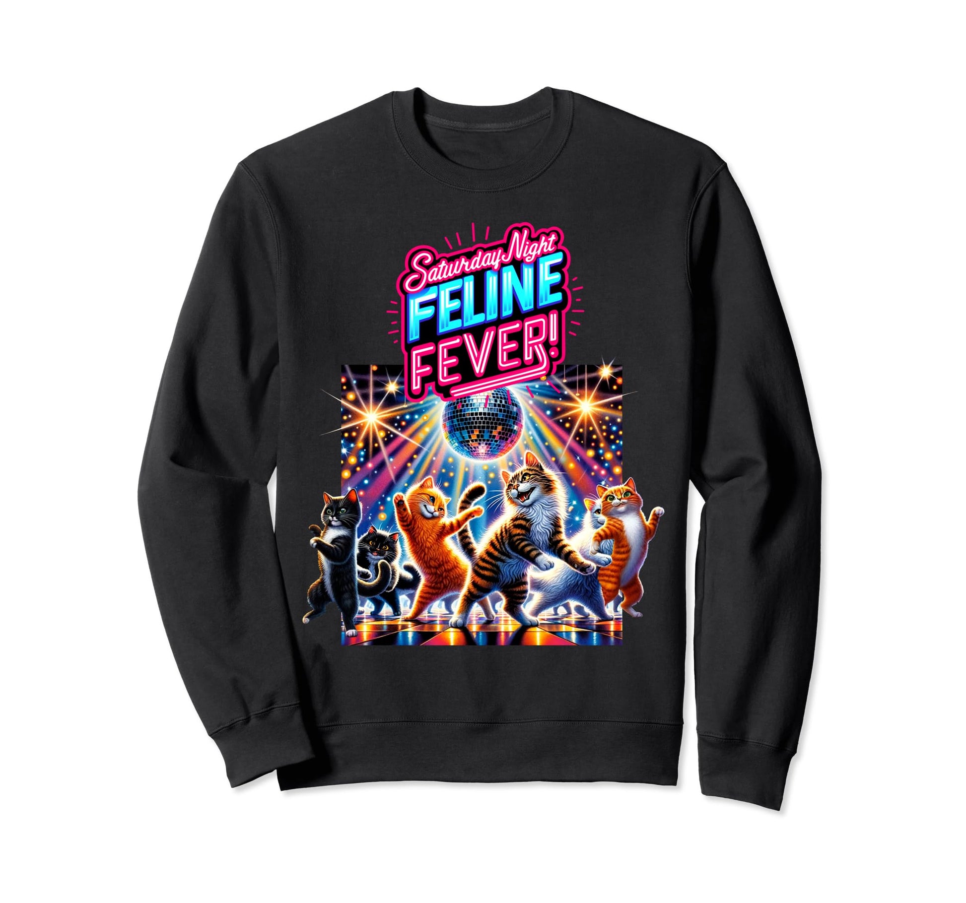 Parody Kitty Cat Lover Disco Feline Sweatshirt - Trendy Graphic for Adults - T-Shirt, Sweatshirt, Hoodie