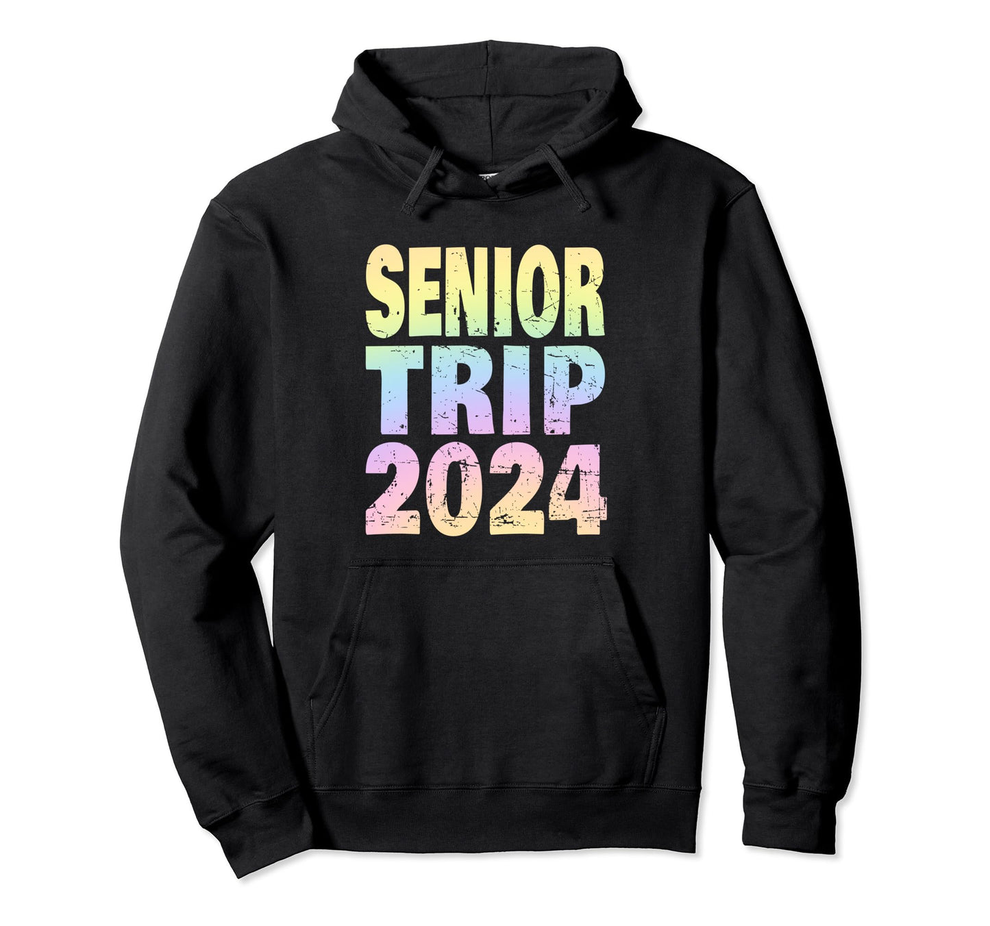 Senior Trip 2024 Pastel Rainbow Hoodie - Casual Everyday Wear Men Women - T-Shirt, Sweatshirt, Hoodie
