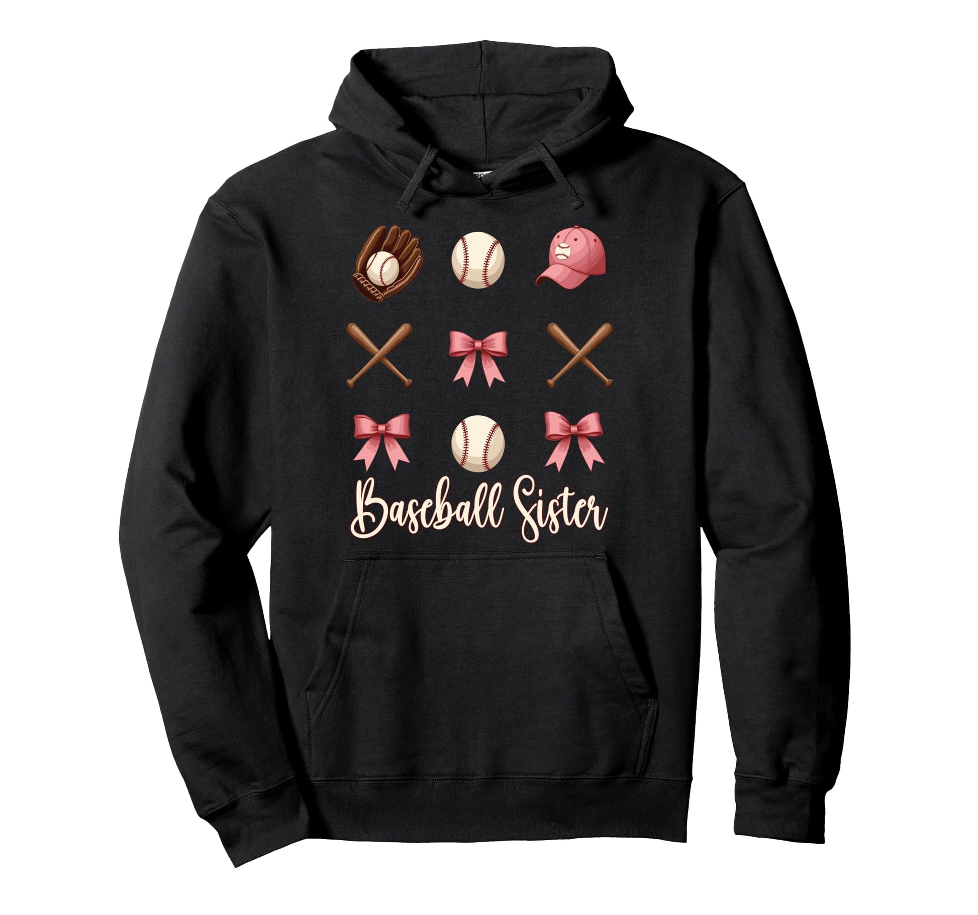 Baseball Sister Funny Coquette Hoodie - Casual Everyday Wear for Adults - T-Shirt, Sweatshirt, Hoodie
