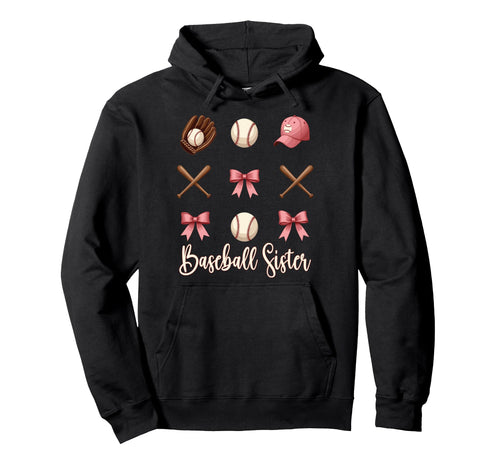 Baseball Sister Funny Coquette Hoodie - Casual Everyday Wear for Adults - T-Shirt, Sweatshirt, Hoodie