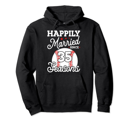 35Th Wedding Anniversary Baseball Husband Hoodie - Minimalist Print Unisex - T-Shirt, Sweatshirt, Hoodie
