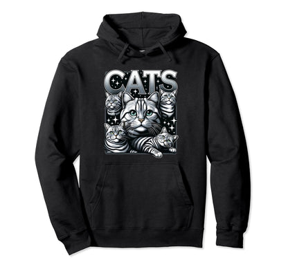 Cat Bootleg Grunge 90S Hoodie - Fun Novelty Design Unisex - T-Shirt, Sweatshirt, Hoodie