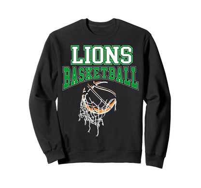 Lions Basketball Mom Green Lion Pride Sweatshirt - Minimalist Print Unisex - T-Shirt, Sweatshirt, Hoodie