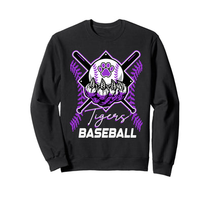Tigers Baseball Mom Game Day Paw Sweatshirt - Graphic Print Men Women - T-Shirt, Sweatshirt, Hoodie