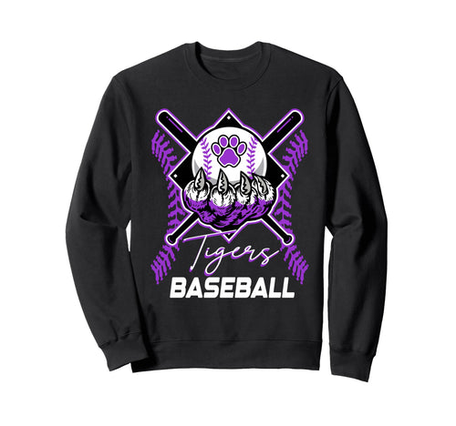 Tigers Baseball Mom Game Day Paw Sweatshirt - Graphic Print Men Women - T-Shirt, Sweatshirt, Hoodie
