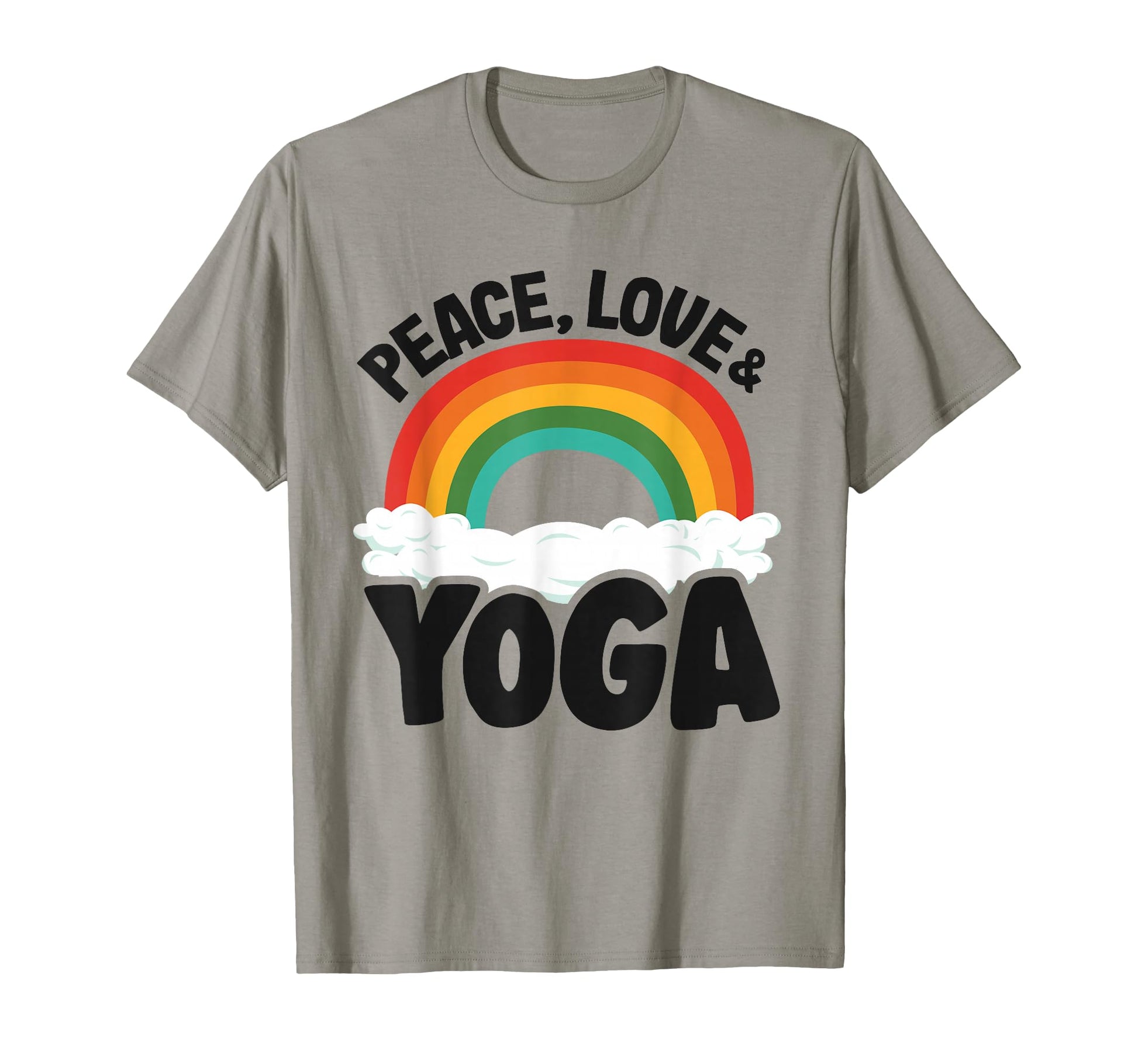 Peace Love Yoga Rainbow Hippie Yoga T-Shirt - Trendy Graphic Unisex - T-Shirt, Sweatshirt, Hoodie