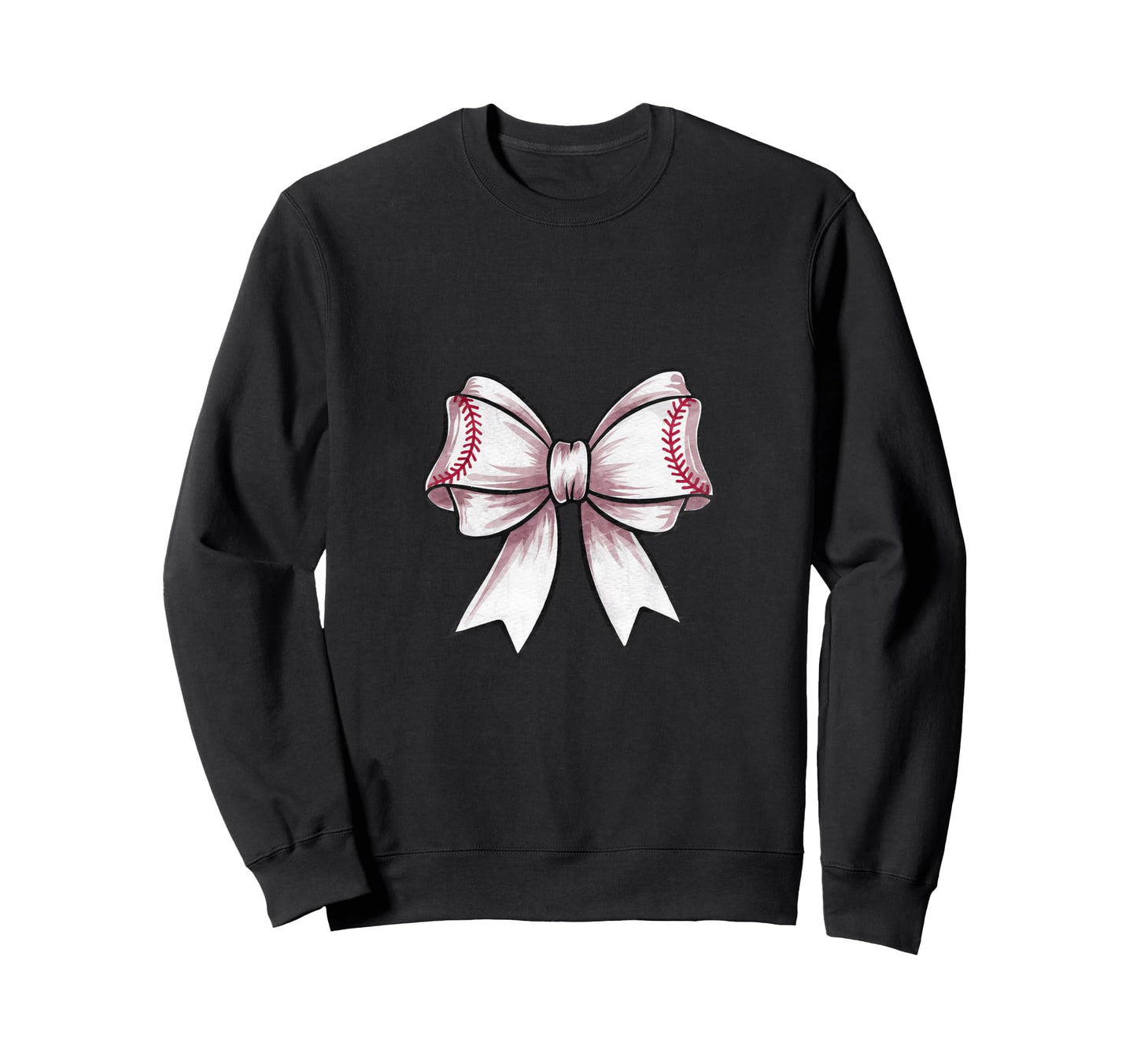 Coquette Baseball Bow Matching Sweatshirt - Minimalist Print for Adults - T-Shirt, Sweatshirt, Hoodie