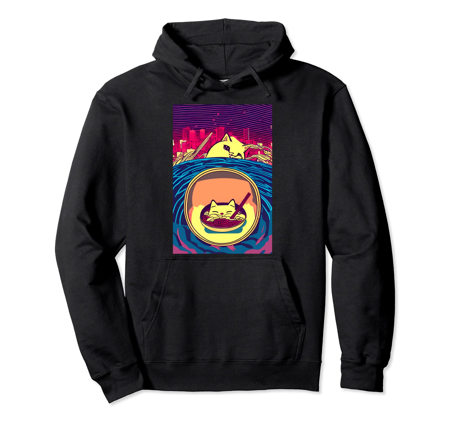 Kawaii Funny Peeping Cat Japanese Great Hoodie - Streetwear Style Unisex - T-Shirt, Sweatshirt, Hoodie