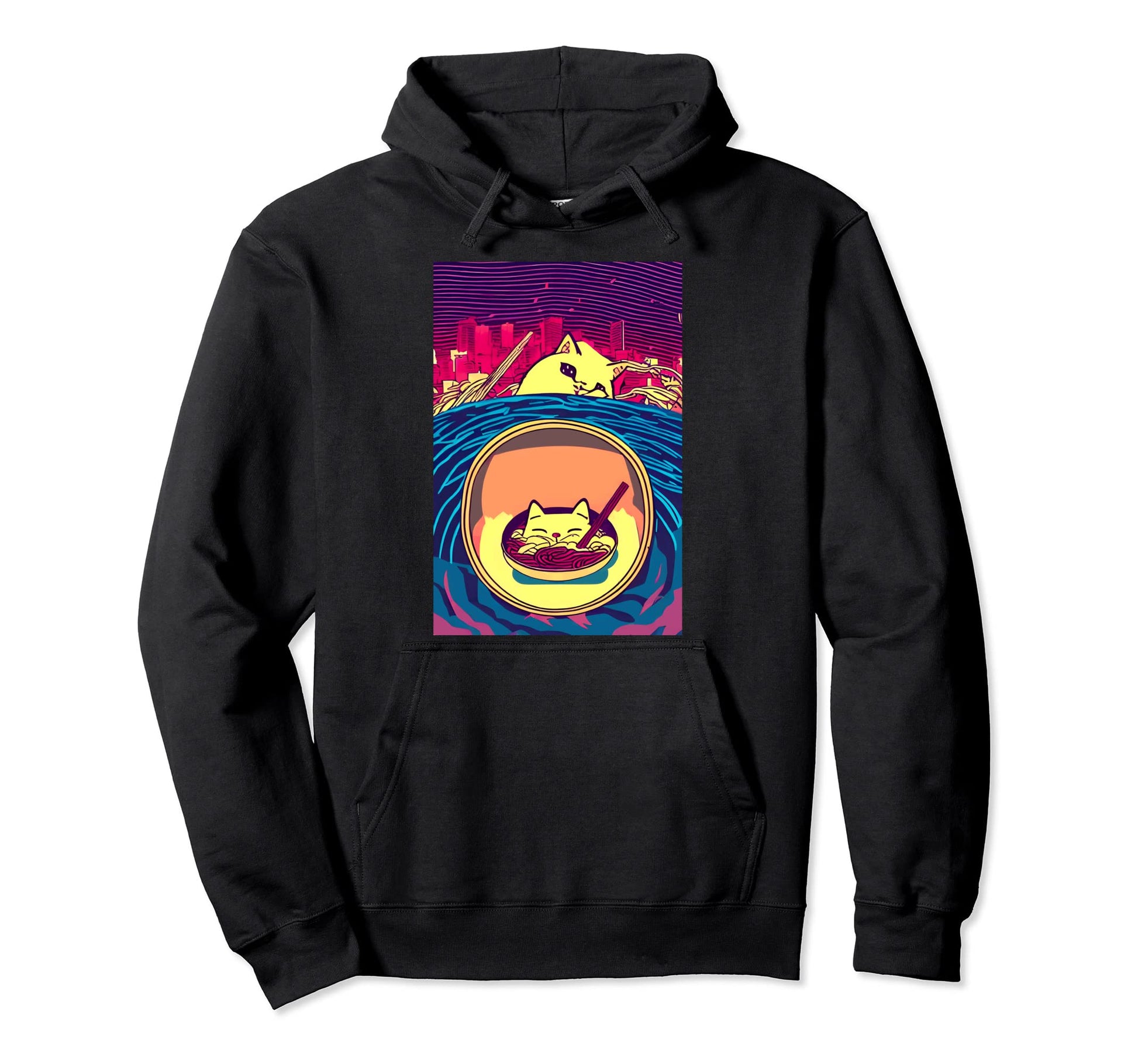 Kawaii Funny Peeping Cat Japanese Great Hoodie - Streetwear Style Unisex - T-Shirt, Sweatshirt, Hoodie