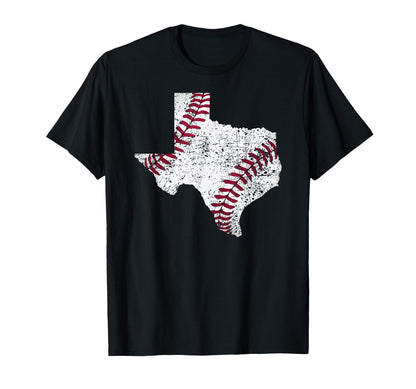 Texas Baseball State Distressed T-Shirt - Fun Novelty Design Unisex - T-Shirt, Sweatshirt, Hoodie