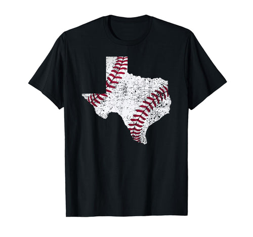 Texas Baseball State Distressed T-Shirt - Fun Novelty Design Unisex - T-Shirt, Sweatshirt, Hoodie