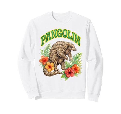 Pangolin Groovy Floral Pangolin Sweatshirt - Graphic Print Unisex - T-Shirt, Sweatshirt, Hoodie