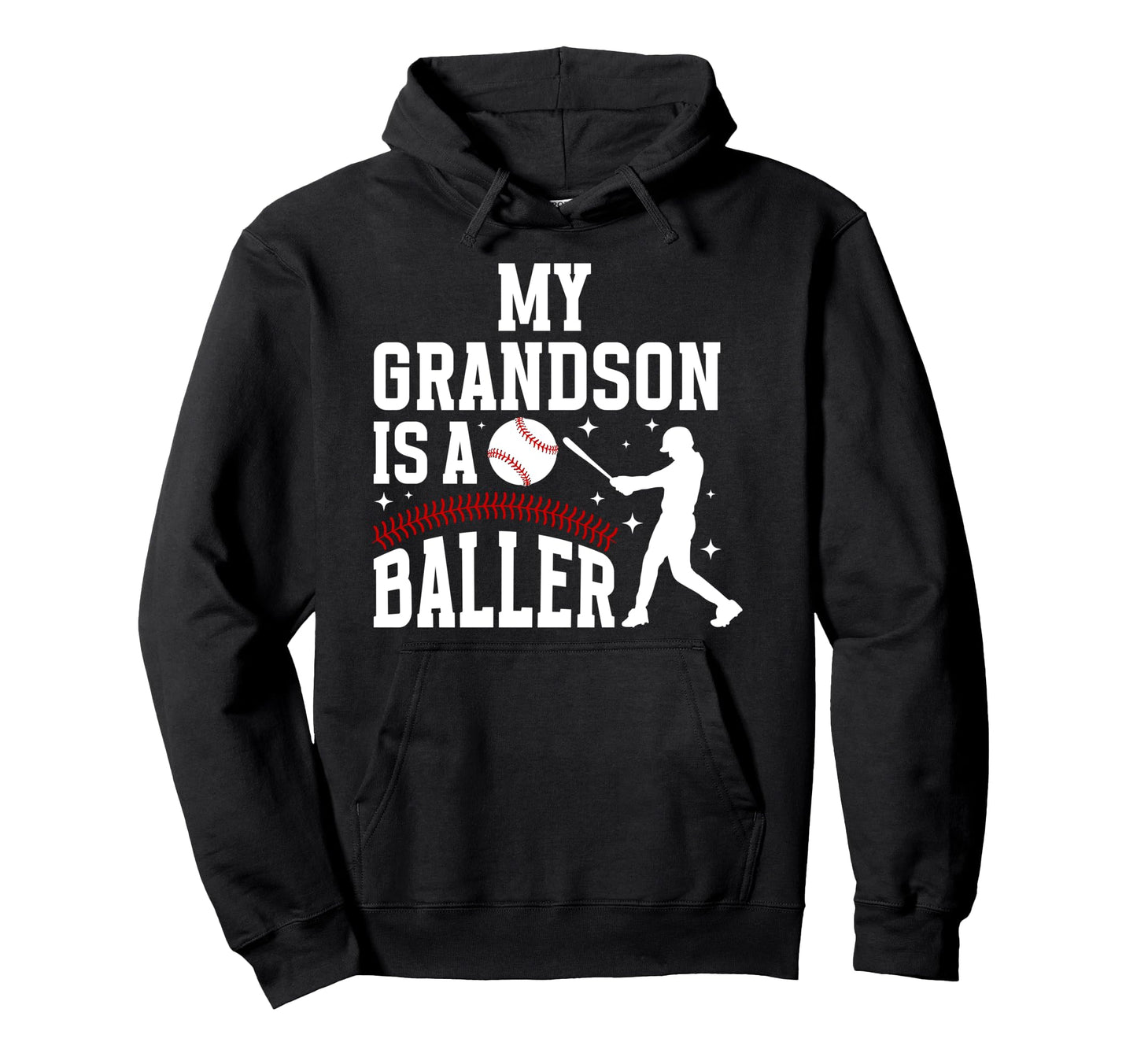 My Grandson Baseball Grandma Baseball Hoodie - Unique Graphic Unisex - T-Shirt, Sweatshirt, Hoodie