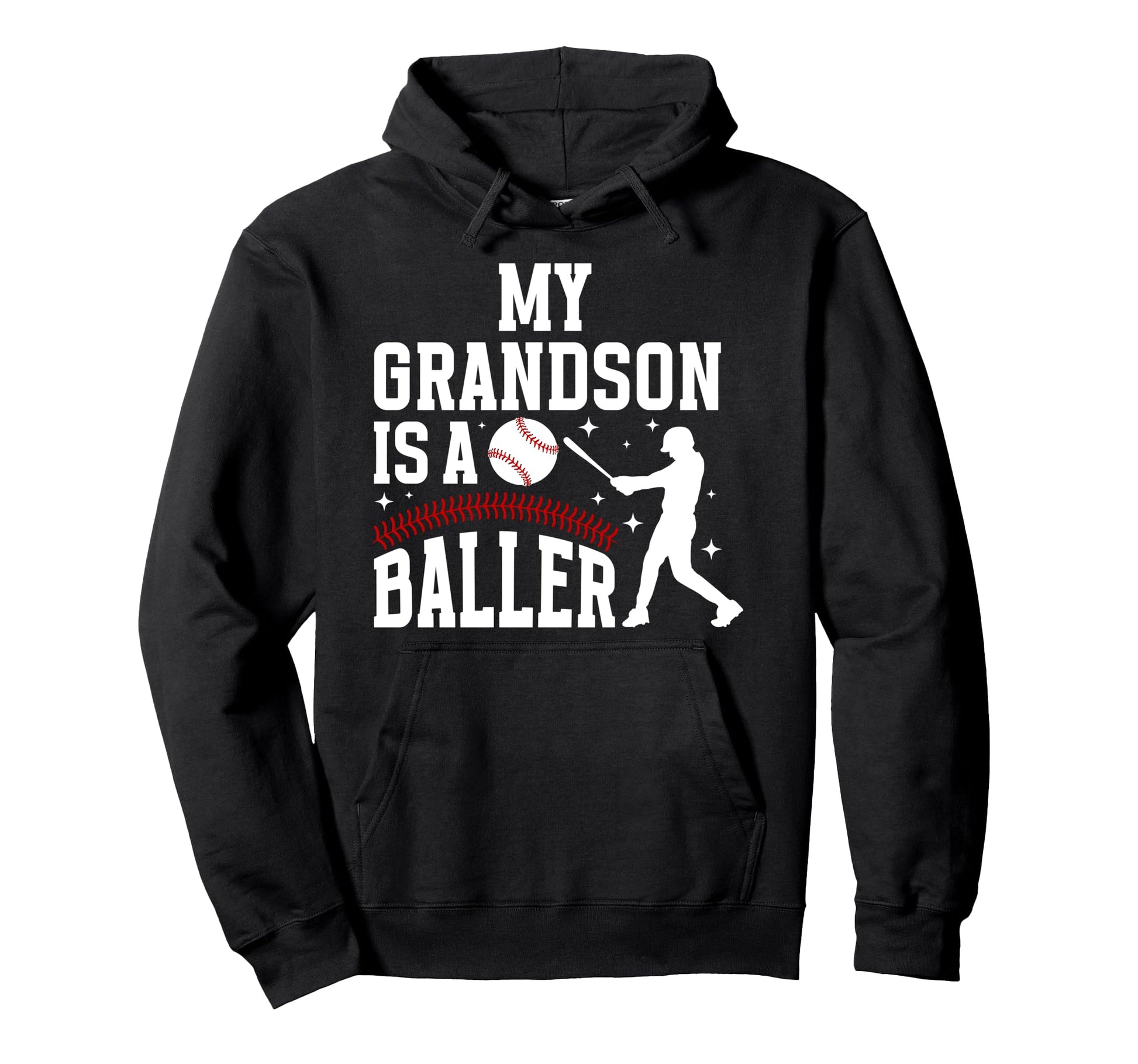 My Grandson Baseball Grandma Baseball Hoodie - Unique Graphic Unisex - T-Shirt, Sweatshirt, Hoodie