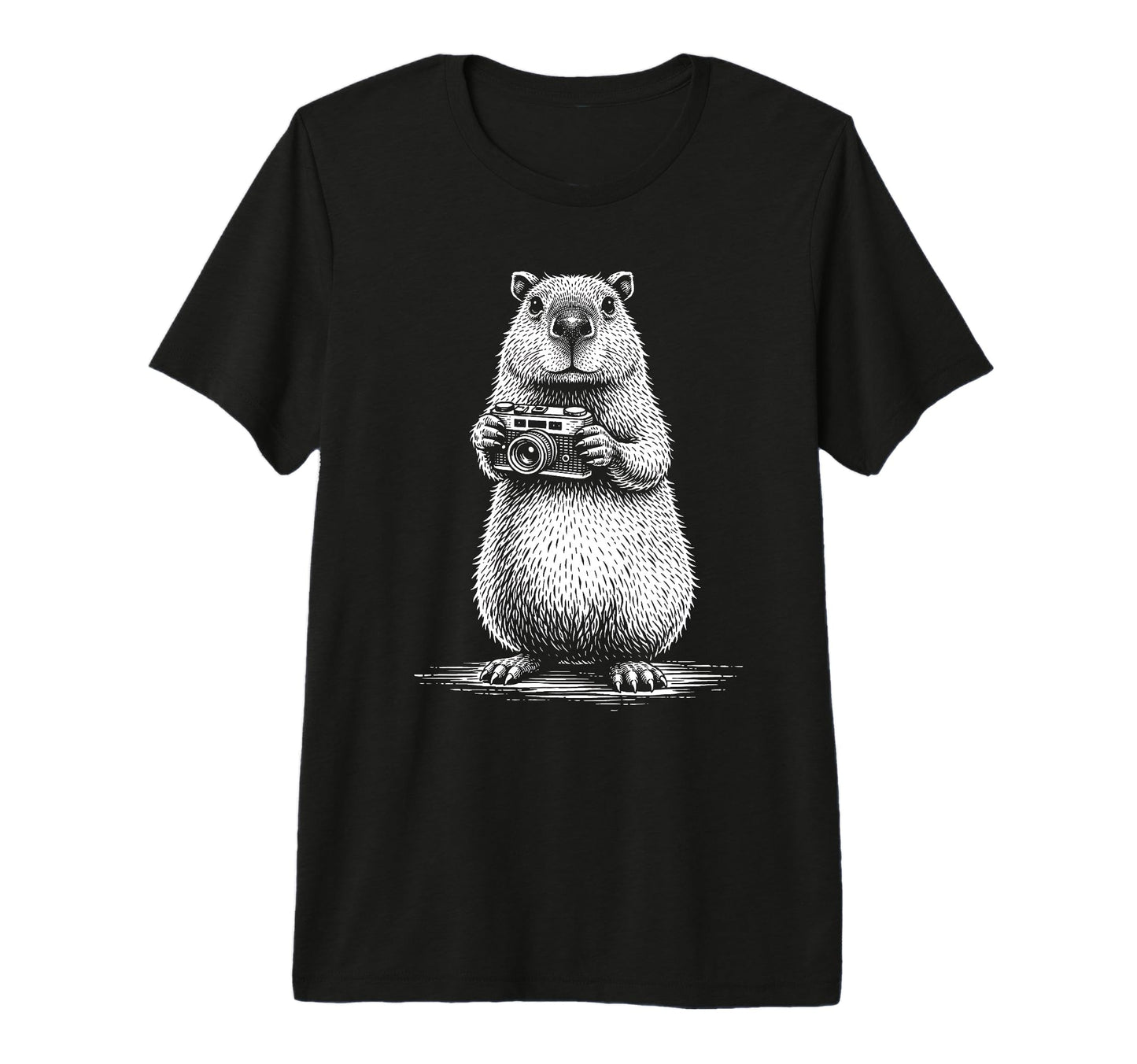 Photographer Capybara Camera Funny T-Shirt - Unique Graphic for Adults - T-Shirt, Sweatshirt, Hoodie