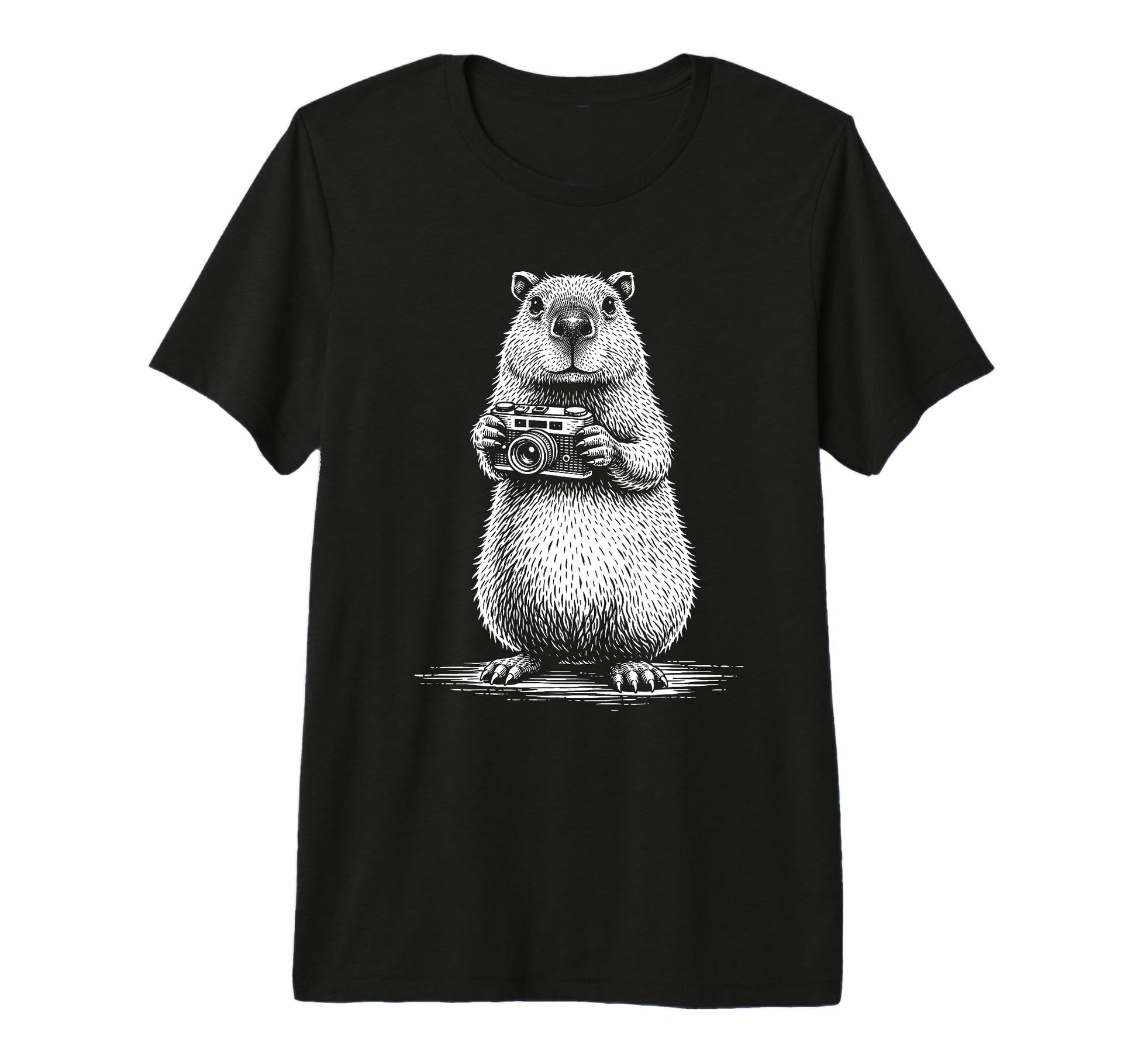 Photographer Capybara Camera Funny T-Shirt - Unique Graphic for Adults - T-Shirt, Sweatshirt, Hoodie