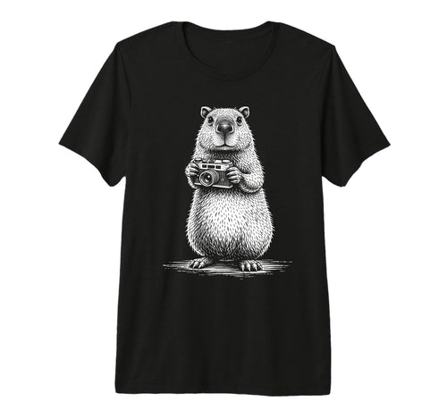 Photographer Capybara Camera Funny T-Shirt - Unique Graphic for Adults - T-Shirt, Sweatshirt, Hoodie