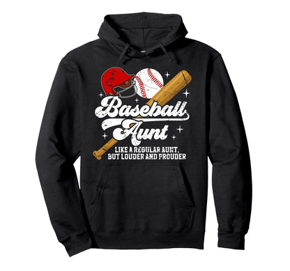 Baseball Aunt Baseball Player Auntie Hoodie - Aesthetic Graphic for Adults - T-Shirt, Sweatshirt, Hoodie