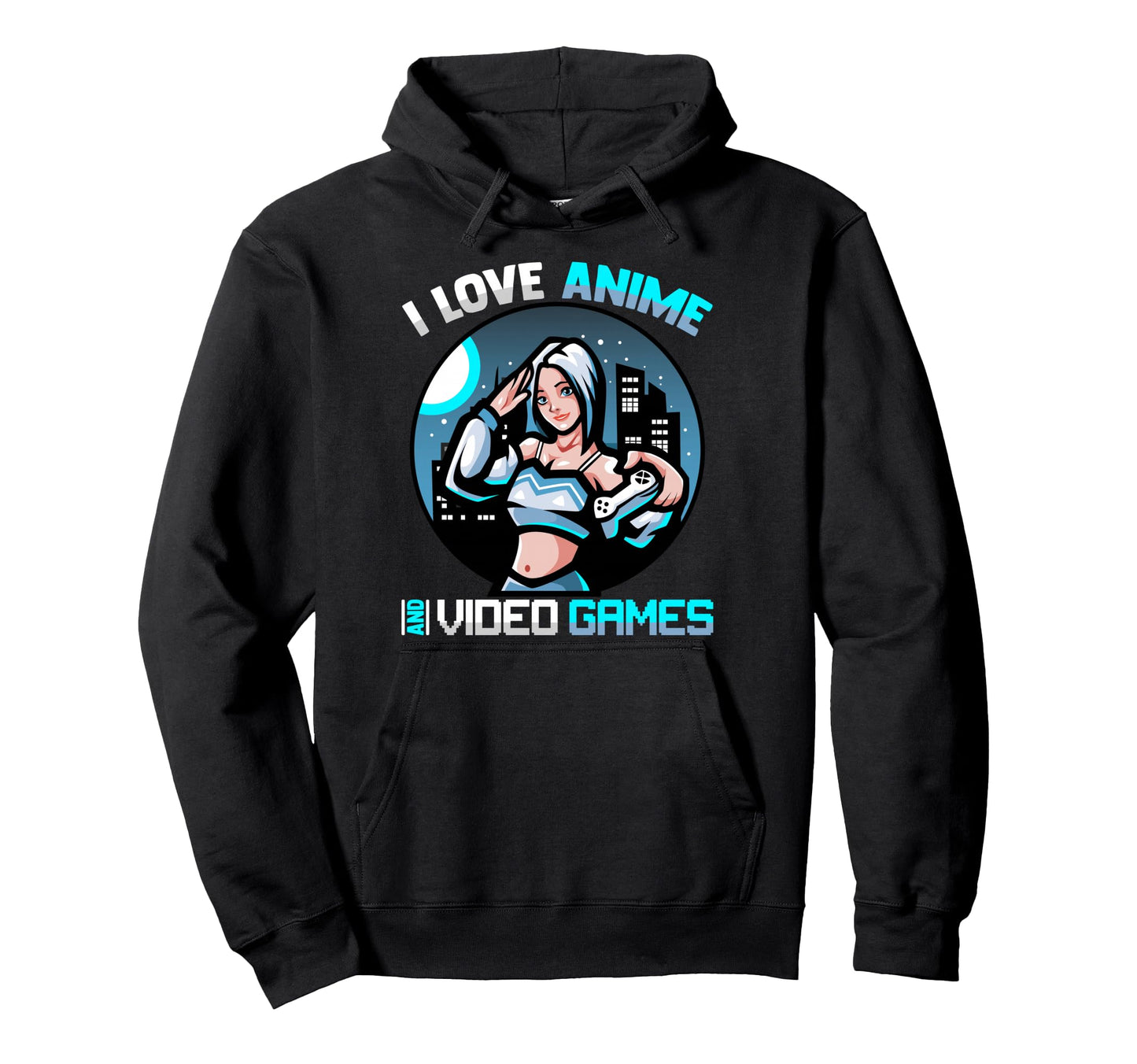 Kawaii Otaku I Love Anime And Video Hoodie - Minimalist Print Men Women - T-Shirt, Sweatshirt, Hoodie