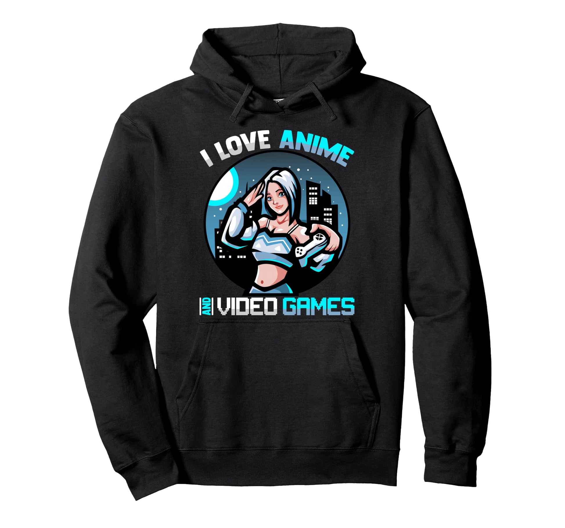 Kawaii Otaku I Love Anime And Video Hoodie - Minimalist Print Men Women - T-Shirt, Sweatshirt, Hoodie