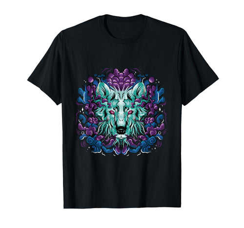 Vaporwave Aesthetic Wolf Eboy Egirl T-Shirt - Custom Art Print Unisex - T-Shirt, Sweatshirt, Hoodie