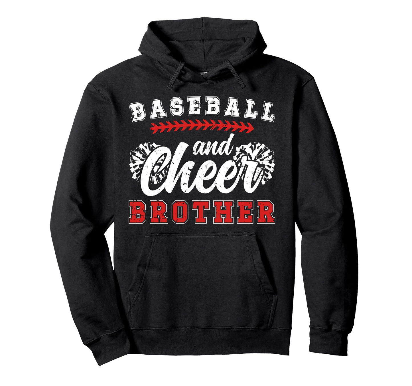 Baseball And Cheer Brother Baseball Hoodie - Aesthetic Graphic for Adults - T-Shirt, Sweatshirt, Hoodie
