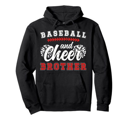 Baseball And Cheer Brother Baseball Hoodie - Aesthetic Graphic for Adults - T-Shirt, Sweatshirt, Hoodie