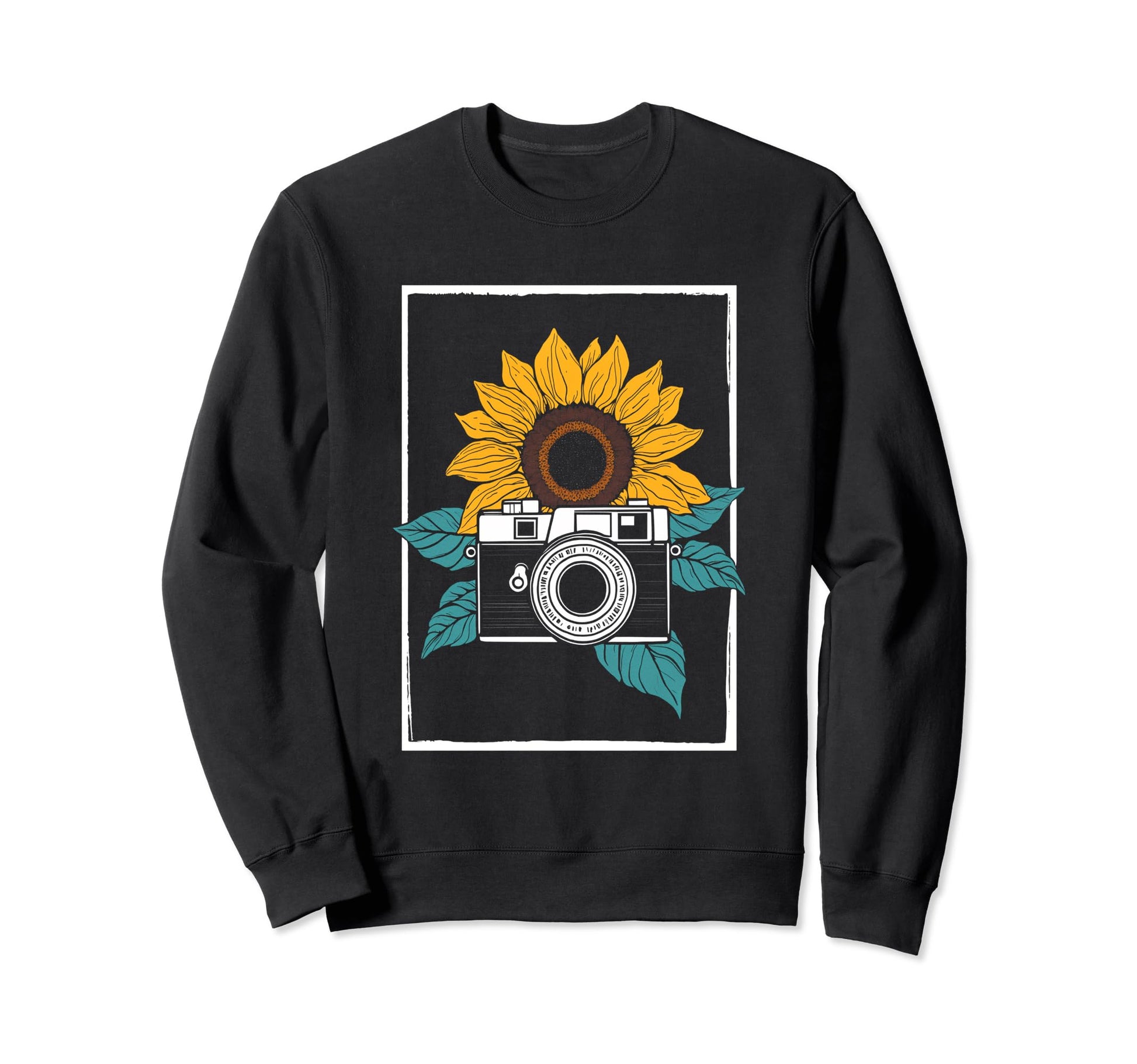 Photographer Sunflower Camera Sweatshirt - Streetwear Style for Adults - T-Shirt, Sweatshirt, Hoodie