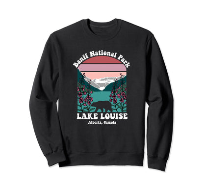 Banff National Park Lake Louise Floral Sweatshirt - Graphic Print Unisex - T-Shirt, Sweatshirt, Hoodie