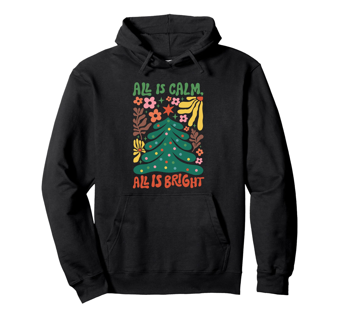 Boho Tree Holiday Flowers Aesthetic Hoodie - Fun Novelty Design Men Women - T-Shirt, Sweatshirt, Hoodie